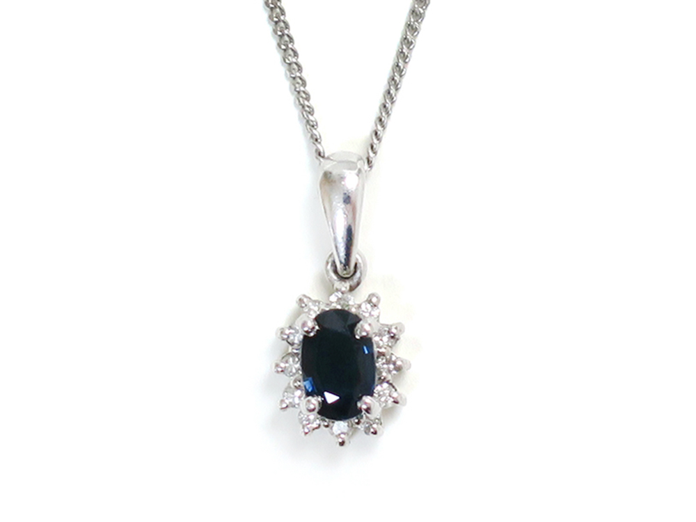 三重県 鈴鹿市】Pt900×Pt850 プラチナ サファイアネックレス 0.65ct