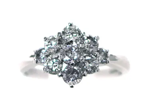 三重県 津市】Pt900 プラチナ V字ダイヤモンドリング 0.50ct 4.9