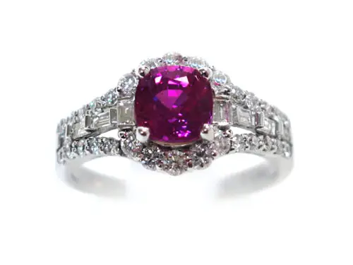 三重県 津市】Pt900 プラチナ パープルサファイアリング 1.35ct 