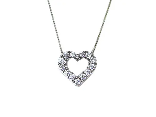 三重県 伊賀市】K18WG ホワイトゴールド ダイヤモンド ハート  