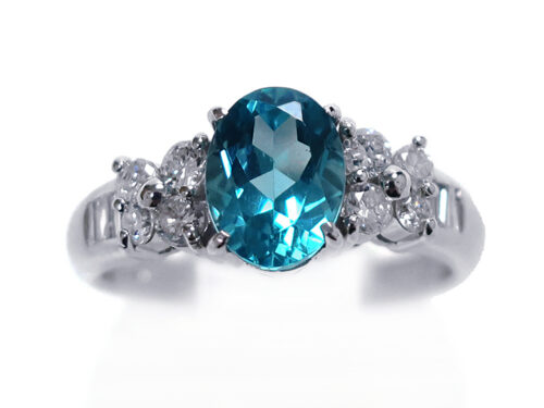 【三重県 菰野町】Pt900 プラチナ アパタイトリング 1.37ct ダイヤモンド 0.54ct 4.8g 買取実績 2025.04