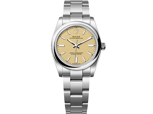 【2025年】ロレックス(ROLEX)の新作モデル&廃盤(ディスコン)/生産終了モデルをご紹介 オイスターパーペチュアル34 124200 ベージュ