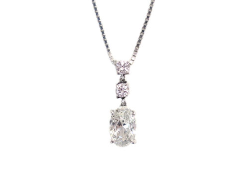 【三重県 亀山市】Pt900×Pt850 プラチナ オーバル ダイヤモンド ネックレス 0.83ct 0.24ct 4.3g 買取実績 2025.05