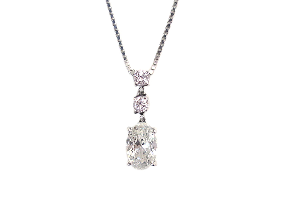 【三重県 亀山市】Pt900×Pt850 プラチナ オーバル ダイヤモンド ネックレス 0.83ct 0.24ct 4.3g 買取実績 2025.05