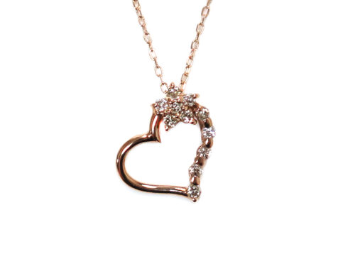 【三重県 津市】K18PG ピンクゴールド ダイヤモンド ハート スター ネックレス 0.20ct 2.2g 買取実績 2025.05