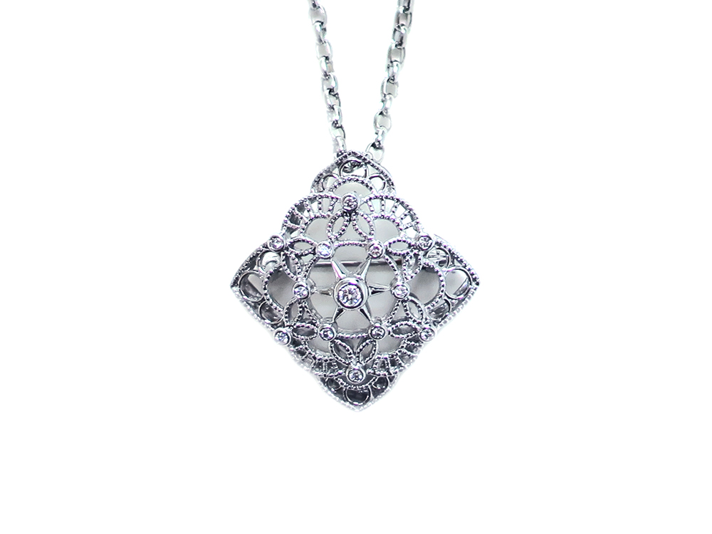 【三重県 菰野町】K18WG ホワイトゴールド ダイヤモンド ネックレス 0.22ct 21.1g 買取実績 2025.06