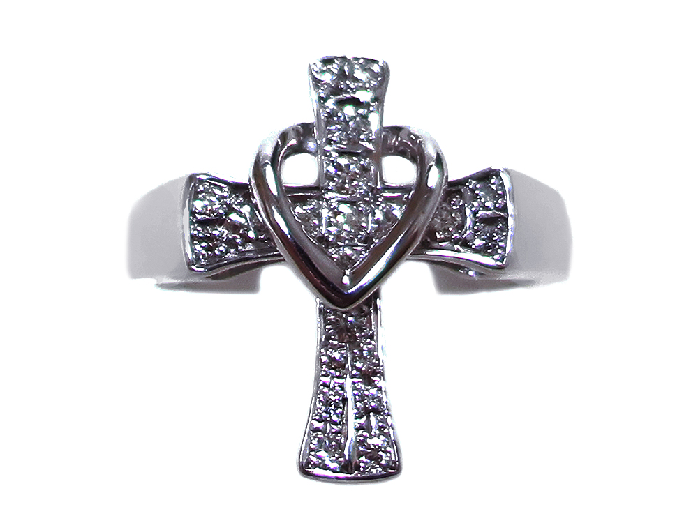 【三重県 鈴鹿市】K18WG ホワイトゴールド ダイヤモンド クロスリング 0.30ct 9.0g 買取実績 2025.06