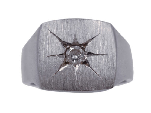 【三重県 四日市市】Pt900 プラチナ ダイヤモンド 後光留め 印台リング 0.12ct 24.8g 買取実績 2025.07