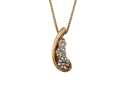 【三重県 鈴鹿市】K18YG イエローゴールド スリーストーン ダイヤモンド ネックレス 0.50ct 4.8g 買取実績 2025.07
