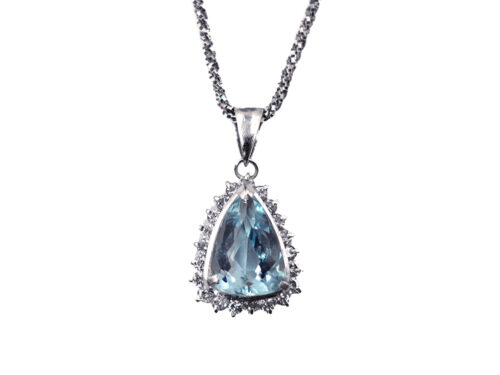 【三重県 鈴鹿市】Pt900×Pt850 プラチナ アクアマリン ネックレス 2.52ct ダイヤモンド 0.46ct 9.7g 買取実績 2025.09