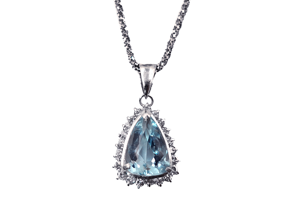 【三重県 鈴鹿市】Pt900×Pt850 プラチナ アクアマリン ネックレス 2.52ct ダイヤモンド 0.46ct 9.7g 買取実績 2025.09