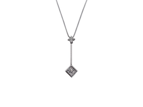 【三重県 菰野町】Pt900×Pt850 プラチナ ダイヤモンド ラインスクエア ネックレス 0.50ct 4.7g 買取実績 2025.09