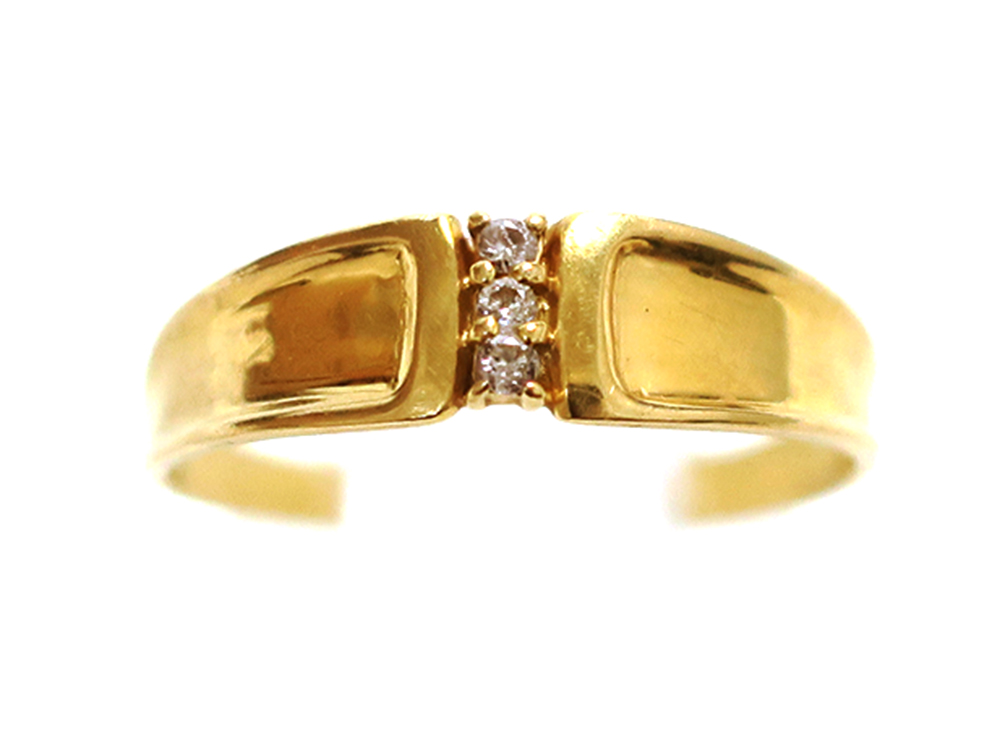 【三重県 伊賀市】K18YG イエローゴールド スリーストーン ダイヤモンド リング 0.06ct 5.9g 買取実績 2025.10