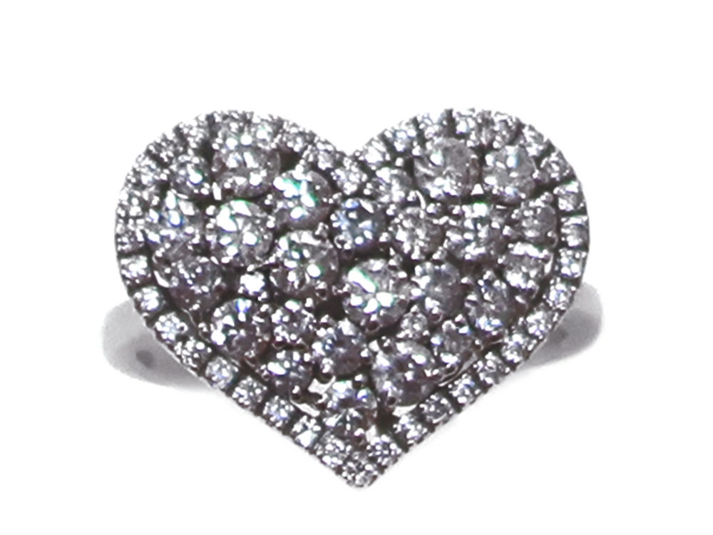 【三重県 鈴鹿市】K18WG ホワイトゴールド ダイヤモンド ハートリング 1.10ct 6.7g 買取実績 2025.10