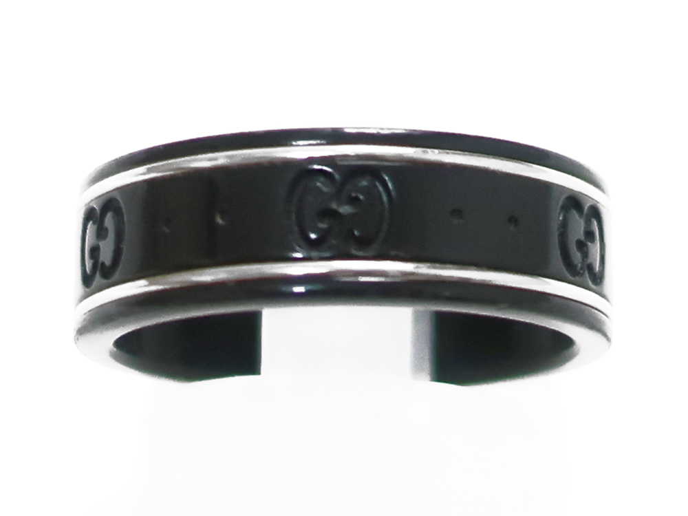 【三重県 津市】グッチ アイコンリング ブラック合成コランダム×K18WG ホワイトゴールド 225985 119A1 8061 買取実績 2025.10