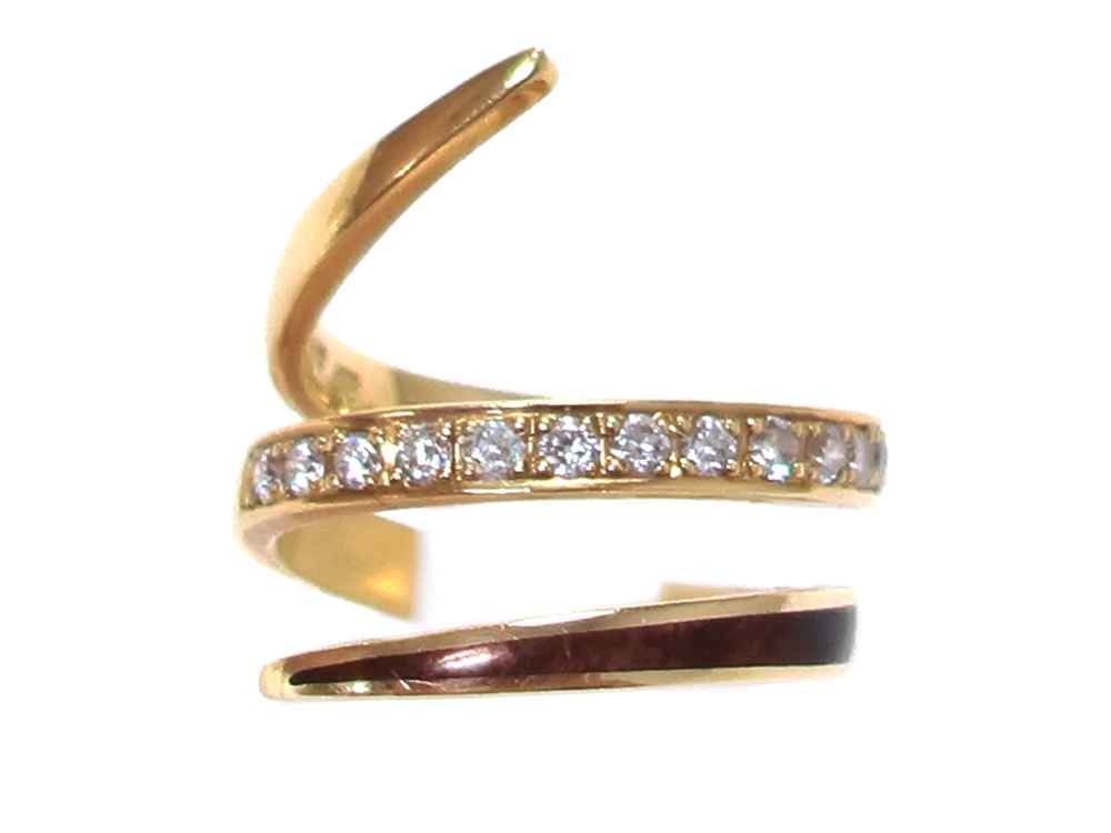 【三重県 亀山市】K18YG イエローゴールド ダイヤモンド スパイラル リング 0.34ct 7.1g 買取実績 2025.11