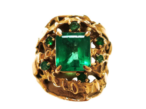 【三重県 津市】K18YG イエローゴールド エメラルド リング 5.07ct 0.64ct 13.2g 買取実績 2025.11