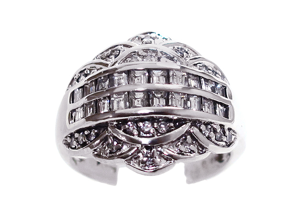 【三重県 鈴鹿市】Pt900 プラチナ バゲット・ラウンドカット ダイヤモンドリング 1.00ct 12.5g 買取実績 2025.12