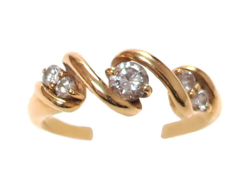 【三重県 鈴鹿市】K18YG イエローゴールド スリー ダイヤモンド ウェーブリング 0.50ct 4.8g 買取実績 2025.12