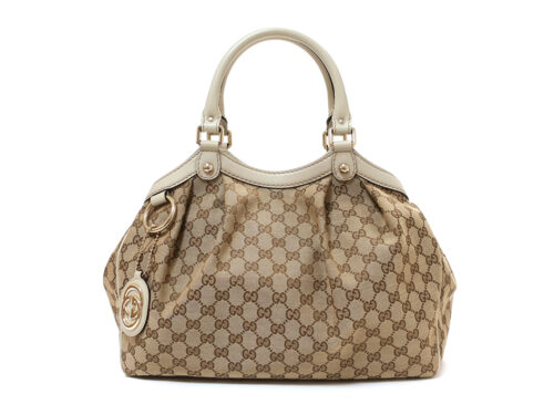 【三重県 四日市市】グッチ GGキャンバス スーキー トートバッグ ベージュ×アイボリー 211944 買取実績 2026.01