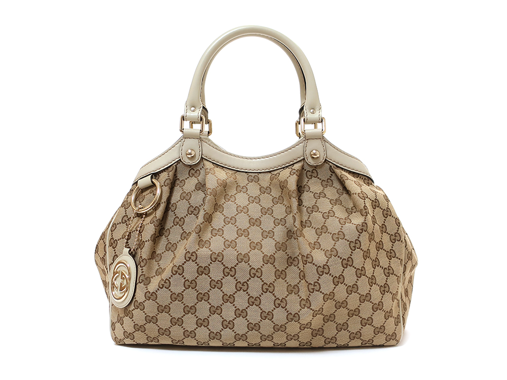 【三重県 四日市市】グッチ GGキャンバス スーキー トートバッグ ベージュ×アイボリー 211944 買取実績 2026.01