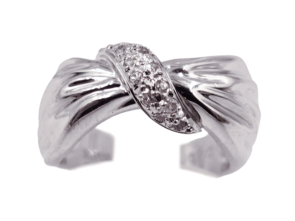 【三重県 鈴鹿市】Pt900 プラチナ ダイヤモンド ノット リング 0.10ct 11.2g 買取実績 2026.02