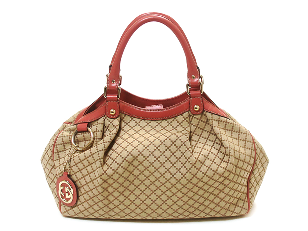 【三重県 鈴鹿市】グッチ ディアマンテ スーキー トートバッグ ベージュ×ピンク 211944 買取実績 2026.02