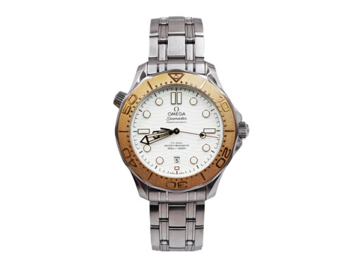 【三重県 鈴鹿市】オメガ シーマスター ダイバー 300M コーアクシャル マスター クロノメーター パリ2024 42MM メンズウォッチ ホワイト 522.21.42.20.04.001 買取実績 2026.02