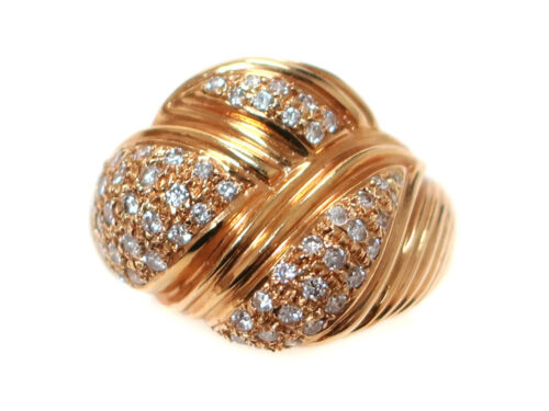 【三重県 亀山市】K18YG イエローゴールド ダイヤモンド パヴェ ドーム リング 0.54ct 11.5g 買取実績 2026.03