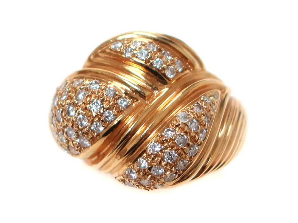 【三重県 亀山市】K18YG イエローゴールド ダイヤモンド パヴェ ドーム リング 0.54ct 11.5g 買取実績 2026.03