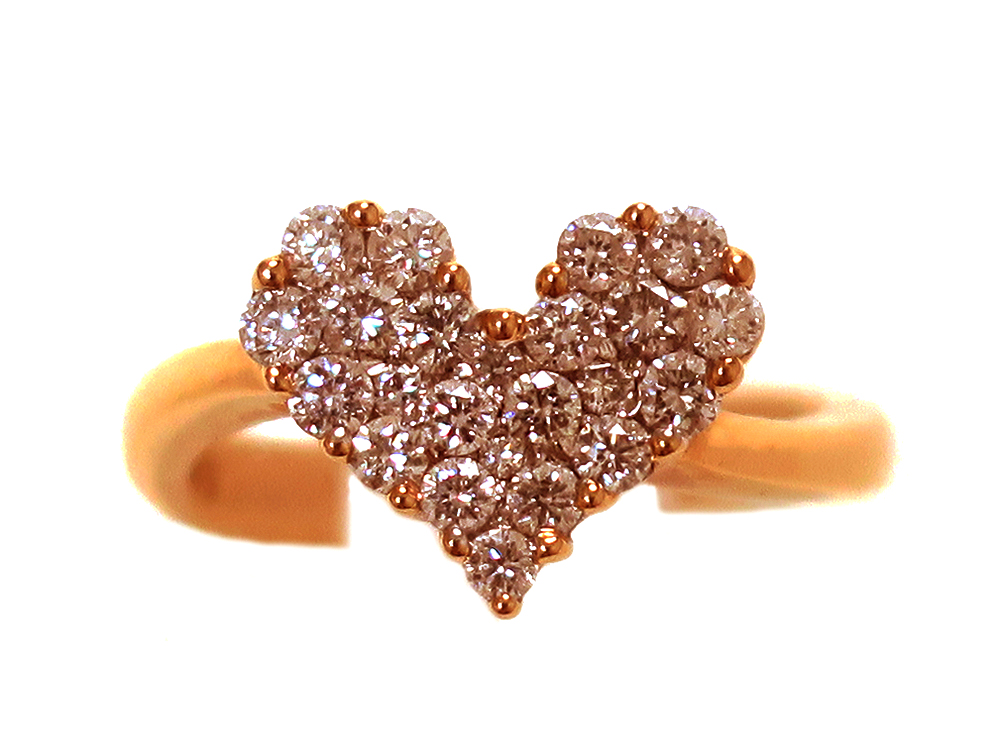 【三重県 鈴鹿市】K18PG ピンクゴールド パヴェダイヤモンド ハートリング 0.50ct 4.2g 買取実績 2026.03