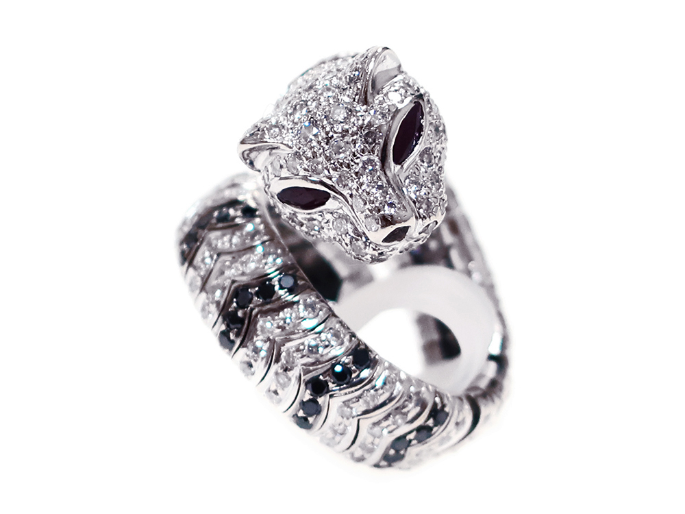 【三重県 津市】K18WG ホワイトゴールド パンサー ダイヤモンド リング 2.95ct 18.2g 買取実績 2026.03