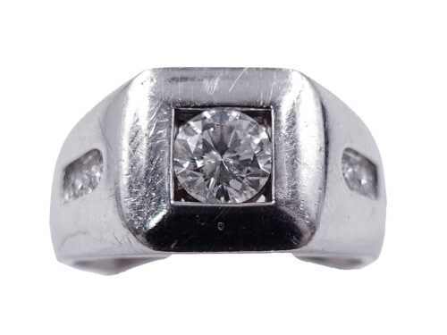 【三重県 亀山市】Pt900 プラチナ ダイヤモンド スクエア 印台リング 0.69ct 0.16ct 21.5g 買取実績 2026.04