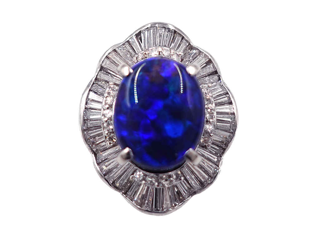 【三重県 鈴鹿市】Pt900 プラチナ ブラックオパール リング 3.88ct ダイヤモンド 1.41ct 14.9g 買取実績 2026.04