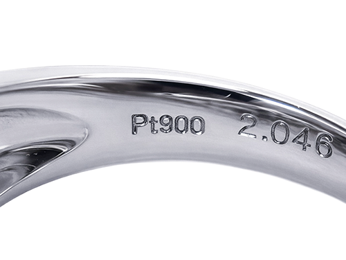 プラチナの素材刻印の種類 品位表示 Pt900