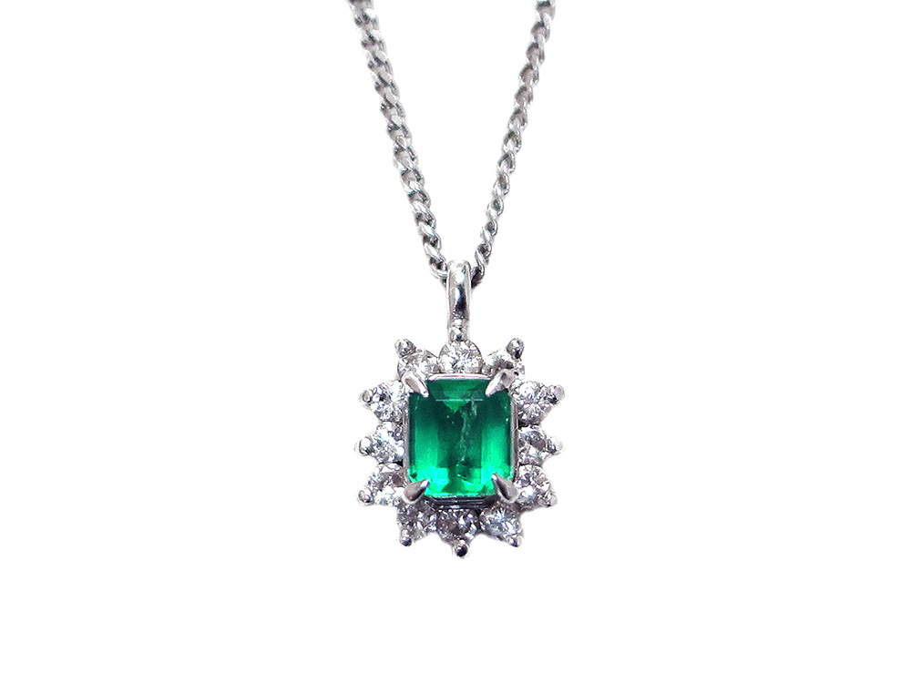 【三重県 亀山市】Pt900×Pt850 プラチナ エメラルドネックレス 0.41ct ダイヤモンド 0.26ct 5.6g 買取実績 2026.06
