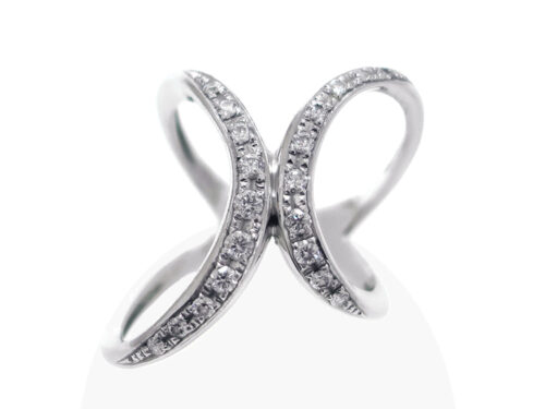【三重県 四日市市】Pt900 プラチナ クロスライン ダイヤモンドリング 0.43ct 8.7g 買取実績 2026.06