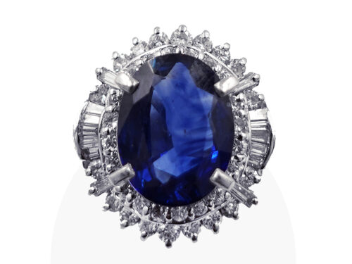 【三重県 鈴鹿市】Pt900 プラチナ オーバルカット サファイア ダイヤモンドリング 4.13ct 1.02ct 10.3g 買取実績 2026.06