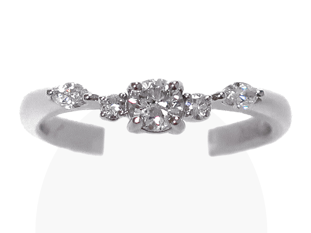 【三重県 鈴鹿市】Pt900 プラチナ ウェーブ ダイヤモンドリング 0.37ct 4.1g 買取実績 2026.07