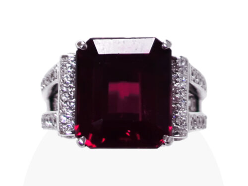 【三重県 津市】Pt900 プラチナ エメラルドカット トルマリンリング 8.20ct ダイヤモンド 0.72ct 13.2g 買取実績 2026.07