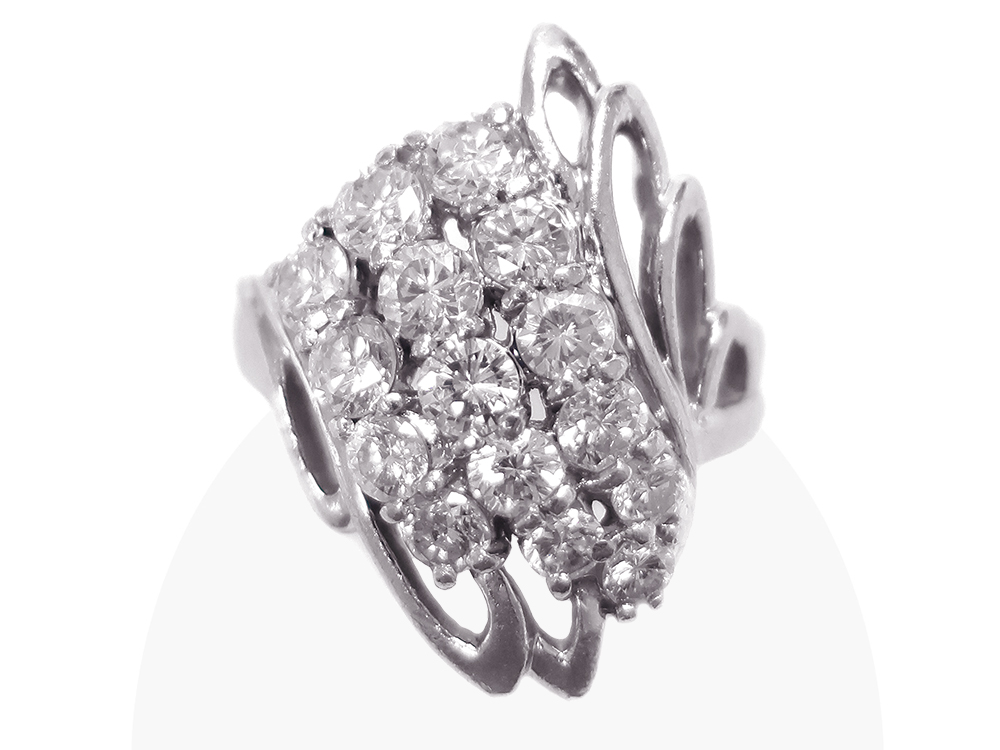【三重県 津市】Pt900 プラチナ オープンワーク ダイヤモンドリング 2.20ct 12.0g 買取実績 2026.09