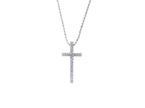 【三重県 松阪市】K18WG ホワイトゴールド クロス ダイヤモンド ネックレス 0.20ct 2.8g 買取実績 2026.09