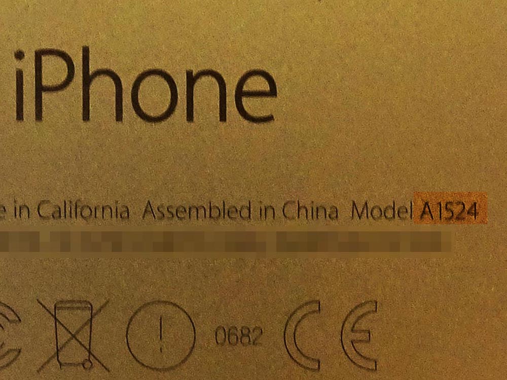 iPhone モデル番号 本体裏面