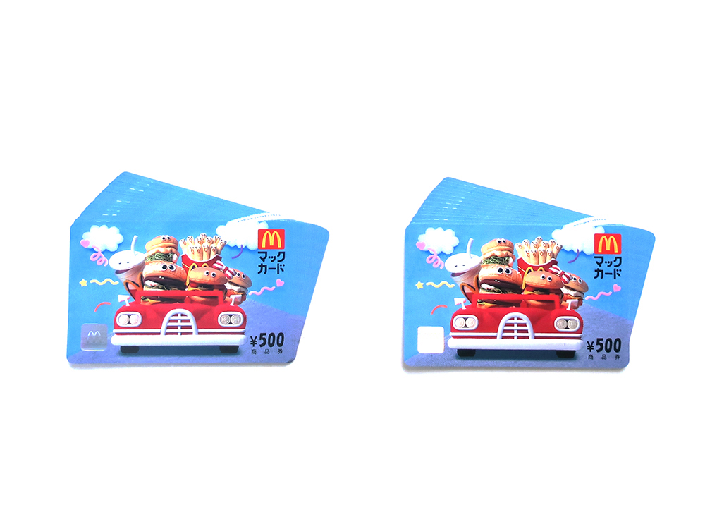 【三重県 鈴鹿市】マックカード 500円 30枚 買取実績 2021.01