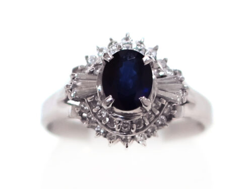 【三重県 鈴鹿市】Pt900 プラチナ サファイアリング 0.82ct ダイヤモンド 0.30ct 5.1g 買取実績 2021.10