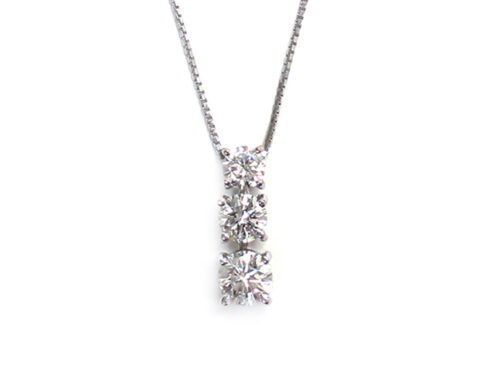 【三重県 津市】K18WG ホワイトゴールド ダイヤモンドネックレス 1.00ct 3.2g 買取実績 2022.07